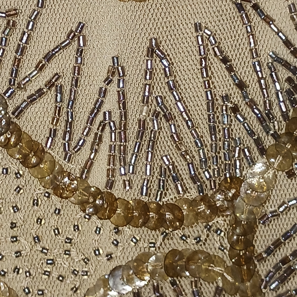 LAUREN RALPH LAUREN PURPLE LABEL NOMITA SEQUIN/BEADS Embellished Midi Cocktail - Picture 9 of 16